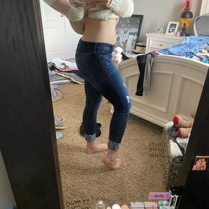 dark blue jean pants